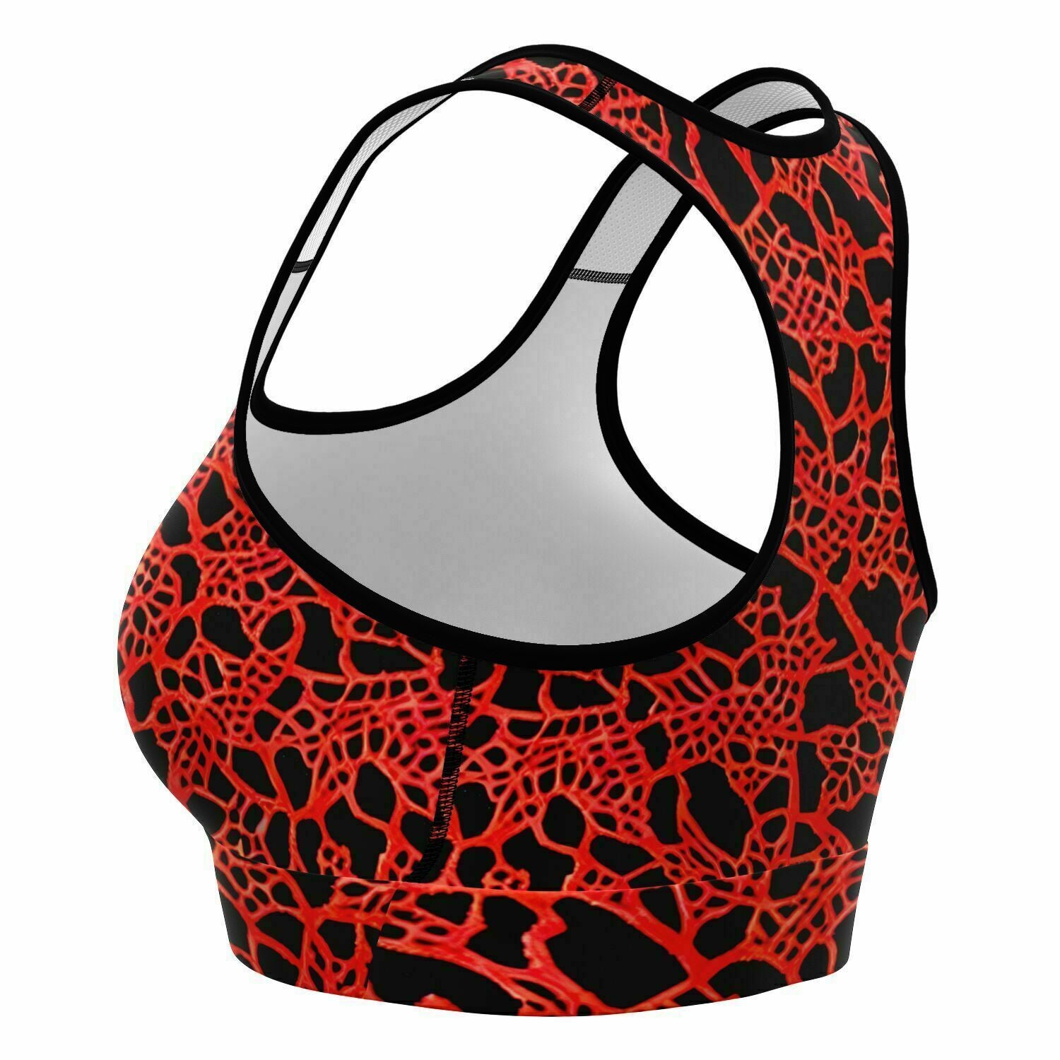 Red and Black Lace Sports Bra - Purdy Funk