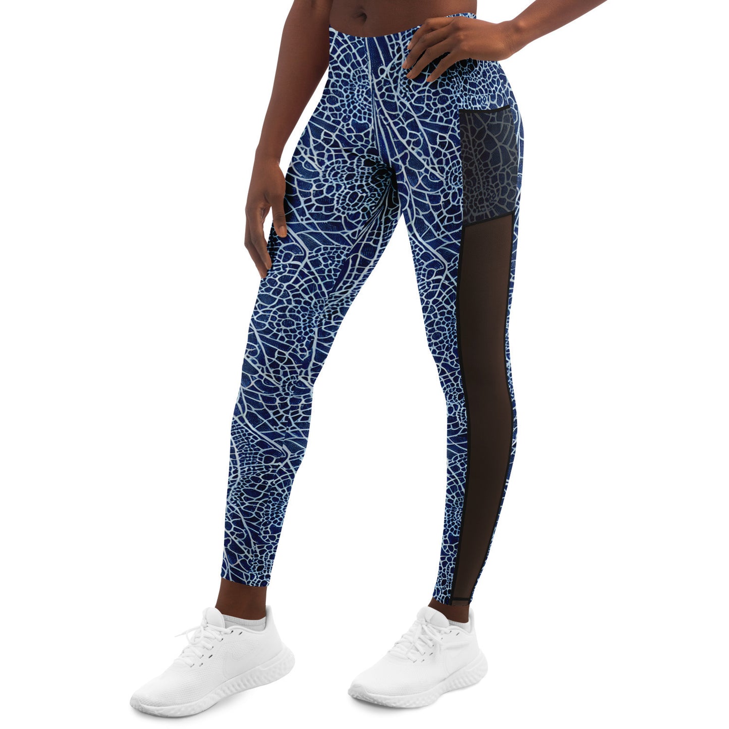 Blue Lace Mesh Pocket Legging - Purdy Funk