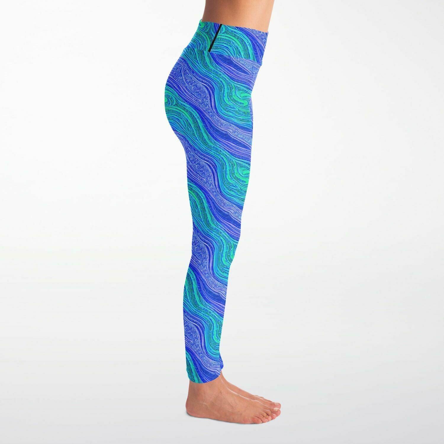 Blue Wave Yoga Leggings - Purdy Funk