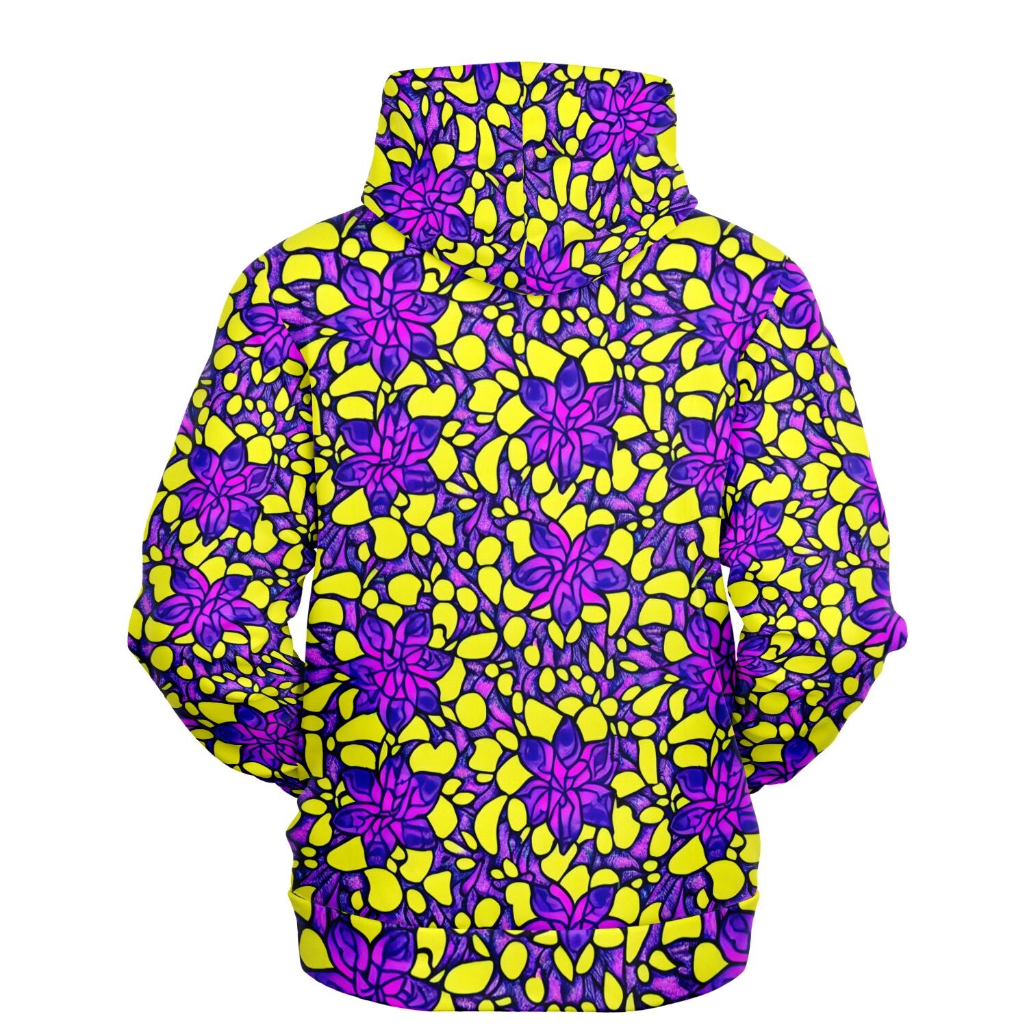 Vibrant Flower Print Athletic Hoodie - Purdy Funk