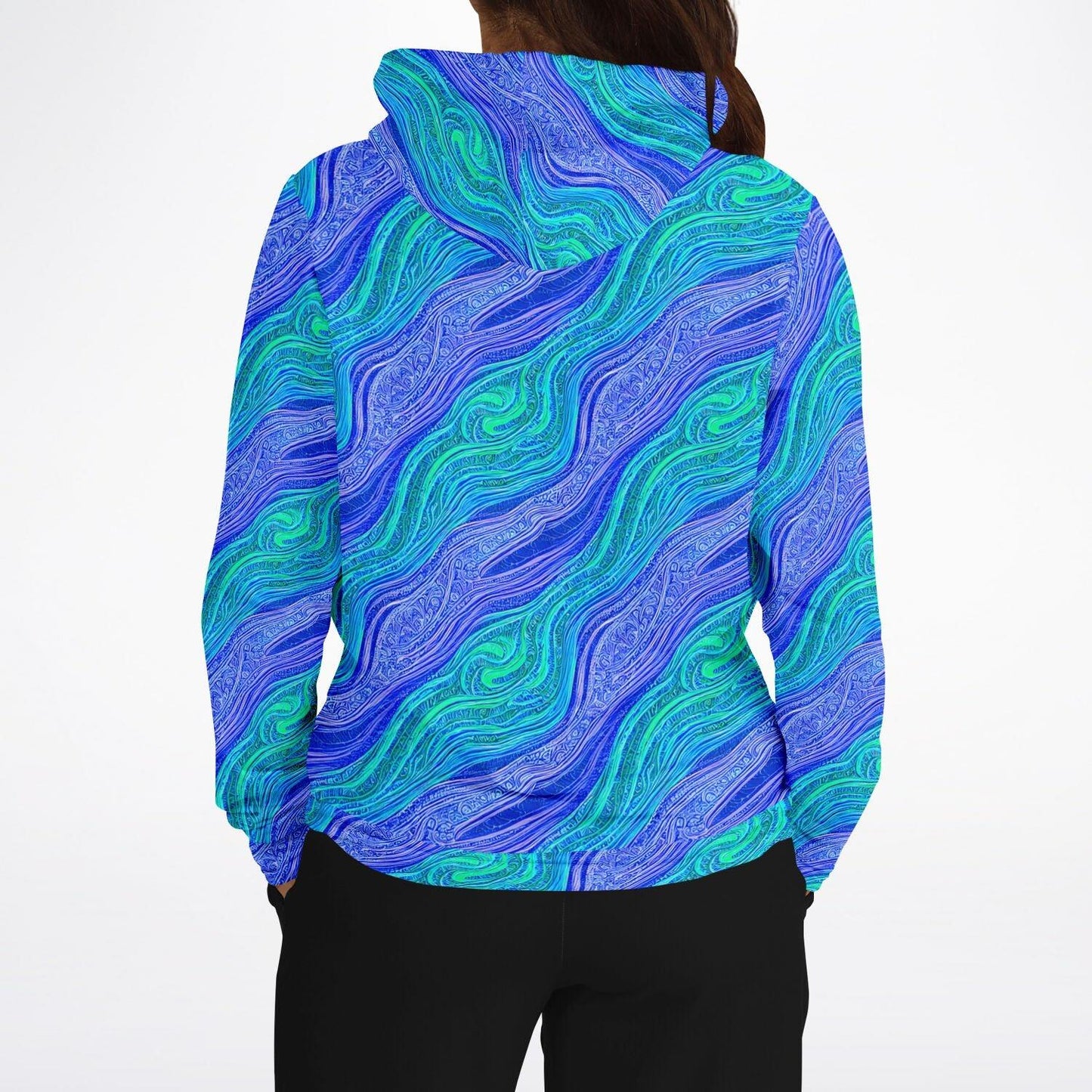 Vibrant Blue Waves Unisex Hoodie – Unique Comfortable Streetwear - Purdy Funk