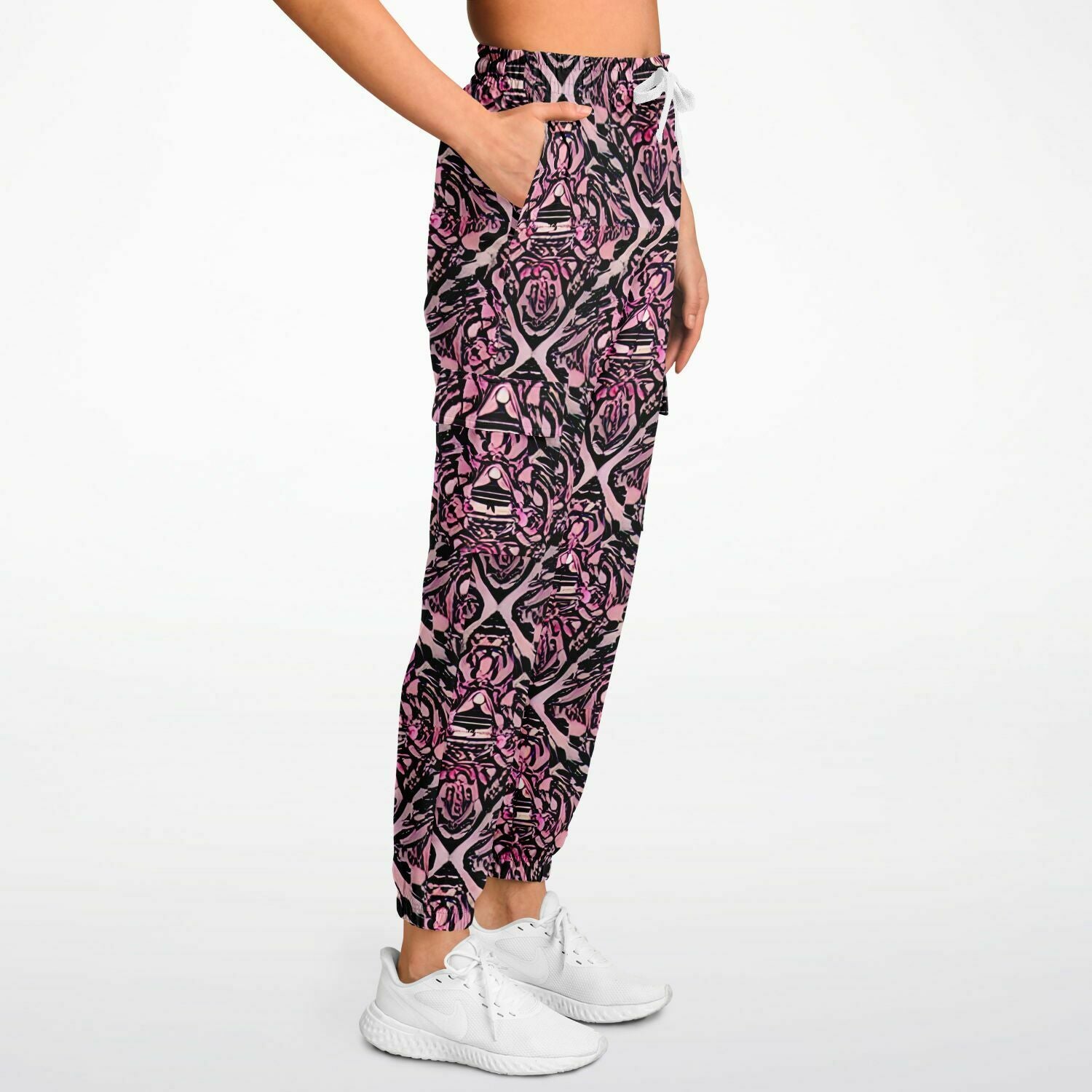 Pink Pattern Athletic Cargo Sweatpants - Purdy Funk