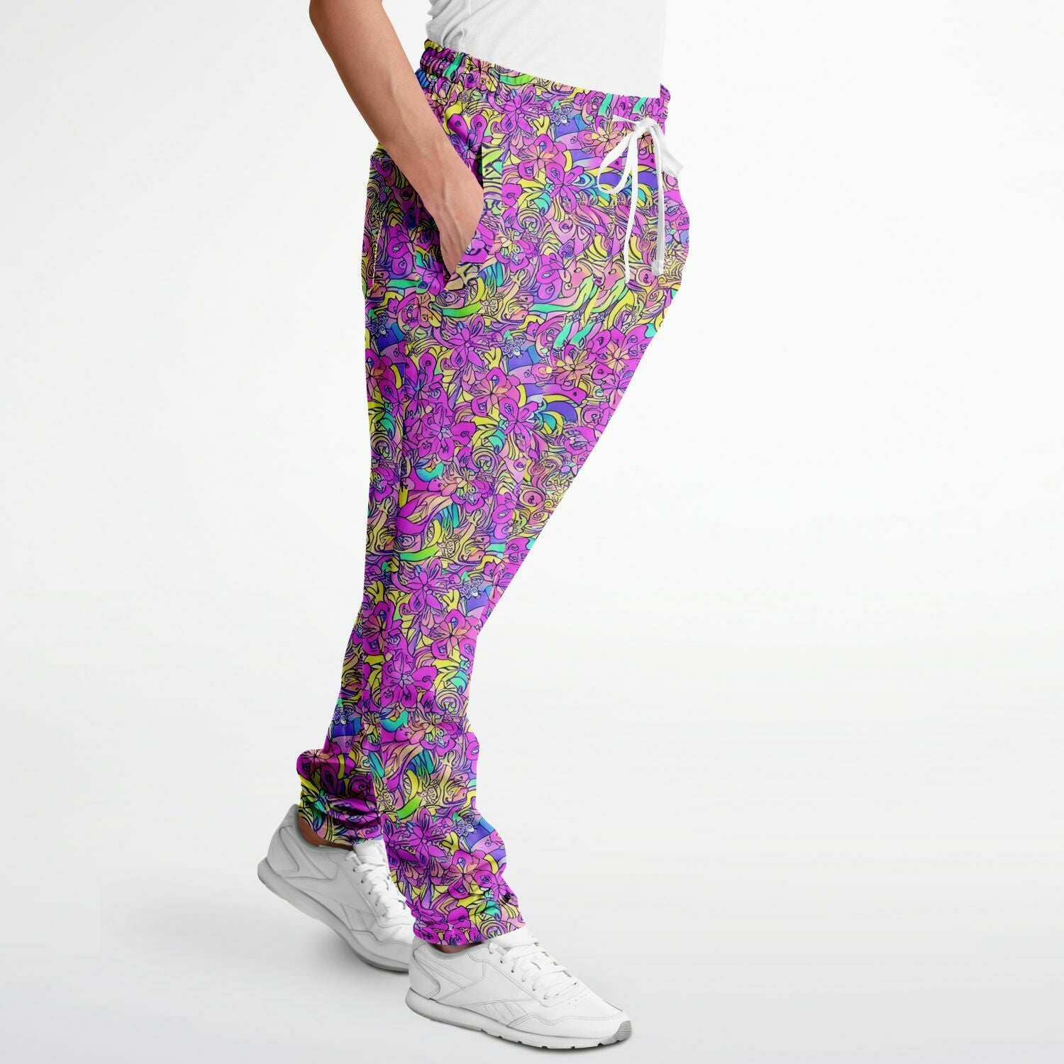 Pink Flower Pattern Track Pants - Purdy Funk