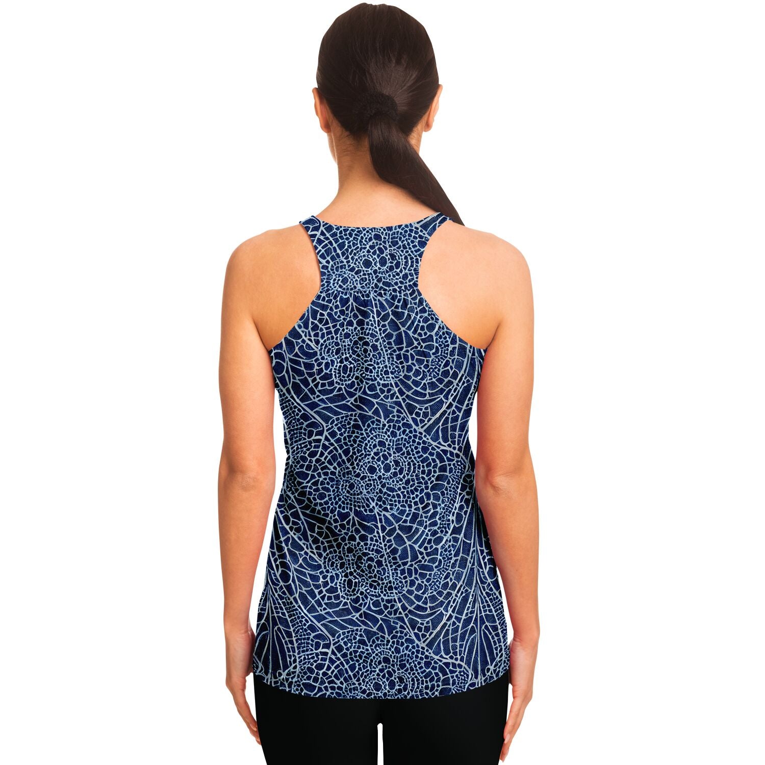 Blue Lace Flowy Racerback Tank Top - Purdy Funk