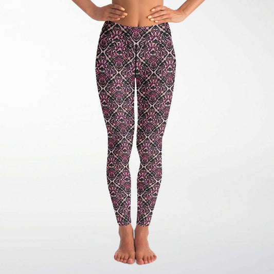 Pink Pattern Yoga Leggings - Purdy Funk